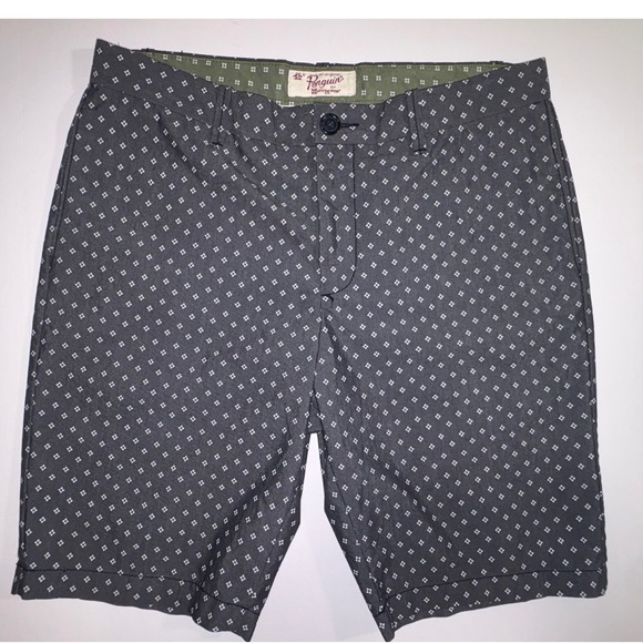 Original Penguin Other - Original Penguin Men's Geometric Print Shorts Size 34 Charcoal Green band Casual